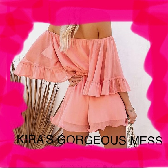 🍭💘BNWT Boho Summer Romper Casual Off Shoulder💘🍭 - Picture 2 of 8